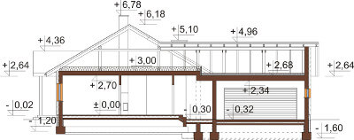 Projekt domu DM-6558 - przekrój