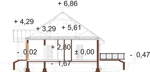 Projekt domu DM-6560 - przekrój