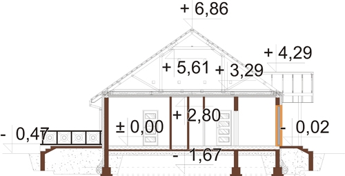 Projekt domu L-6560 - przekrój