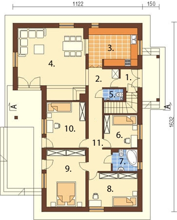 Projekt domu DM-5556 - rzut