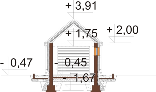 Projekt domu L-6555 - przekrój