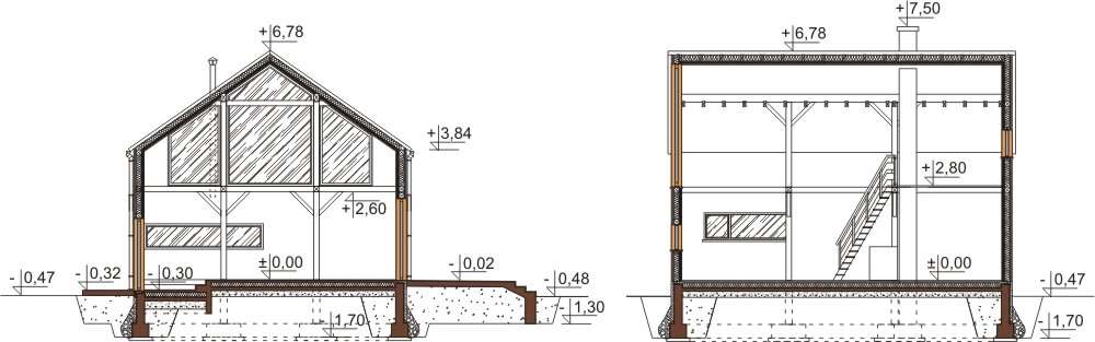 Projekt domu DM-6562 - przekrój