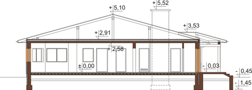 Projekt domu DM-6202 - przekrój