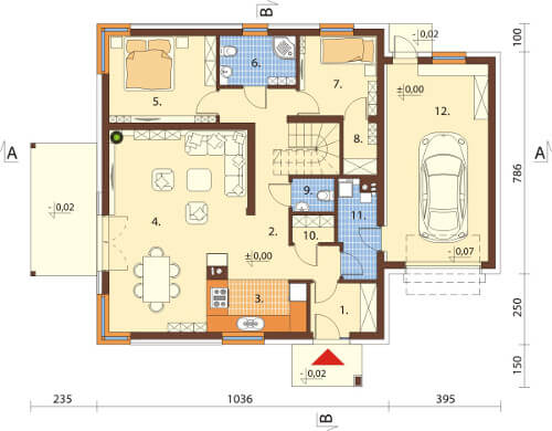 Projekt domu DM-6564 - rzut