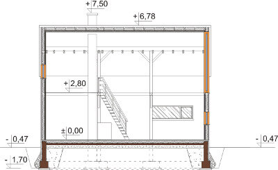 Projekt domu L-6562 - przekrój