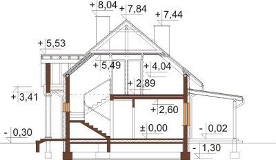 Projekt domu DM-6582 - przekrój