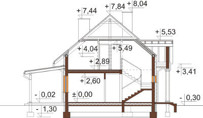 Projekt domu L-6582 - przekrój