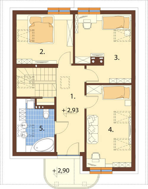 Projekt domu DM-6568 - rzut