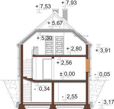 Projekt domu DM-6594 - przekrój