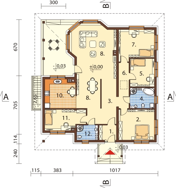 Projekt domu DM-6584 - rzut