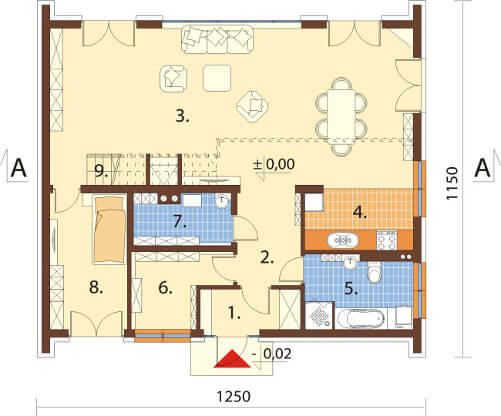 Projekt domu DM-6569 - rzut