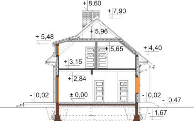 Projekt domu DM-6585 - przekrój