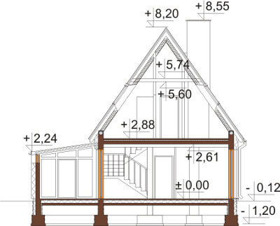 Projekt domu DM-6580 - przekrój