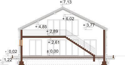 Projekt domu L-6569 - przekrój
