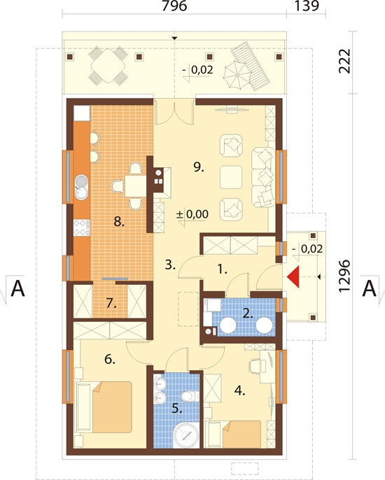 Projekt domu DM-6205 - rzut