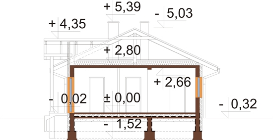 Projekt domu DM-6205 - przekrój