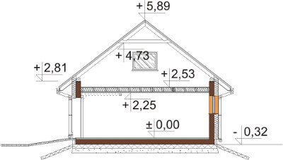 Projekt domu L-6581 - przekrój