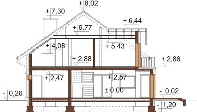 Projekt domu DM-6553 - przekrój