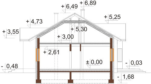 Projekt domu DM-6565 - przekrój