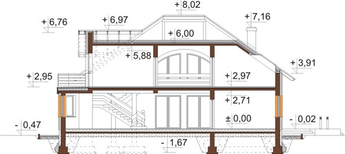 Projekt domu L-6587 - przekrój