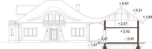 Projekt domu L-6587 - przekrój