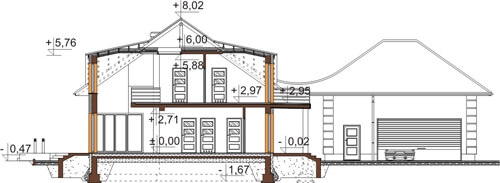 Projekt domu L-6587 - przekrój