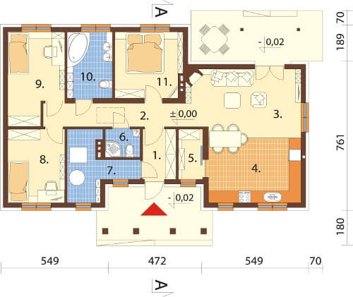 Projekt domu DM-6583 - rzut