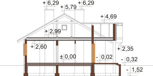 Projekt domu DM-6583 - przekrój