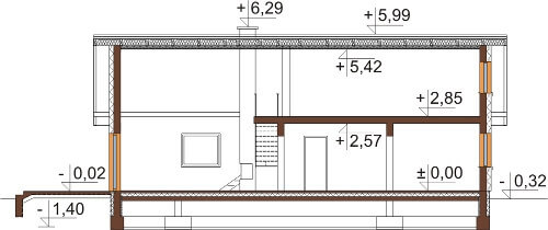 Projekt domu L-6596 - przekrój