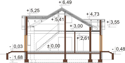 Projekt domu L-6565 - przekrój