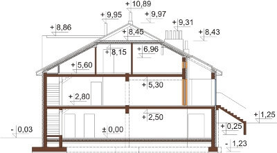 Projekt domu DM-6504 - przekrój