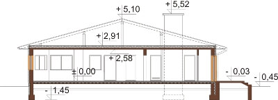 Projekt domu DM-6202 N - przekrój