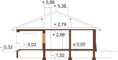 Projekt domu DM-6300 N - przekrój