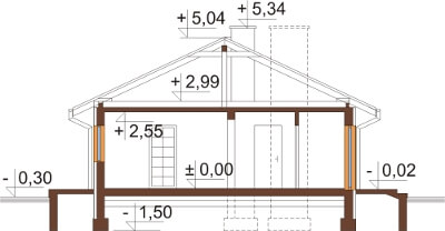 Projekt domu DM-6306 N - przekrój