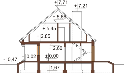 Projekt domu DM-6297 N - przekrój