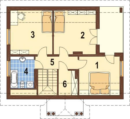 Projekt domu DM-6214 - rzut