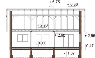 Projekt domu DM-6603 - przekrój