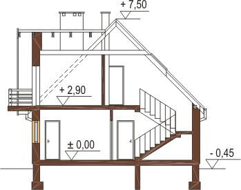 Projekt domu DM-6216 - przekrój