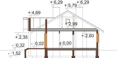Projekt domu L-6583 - przekrój