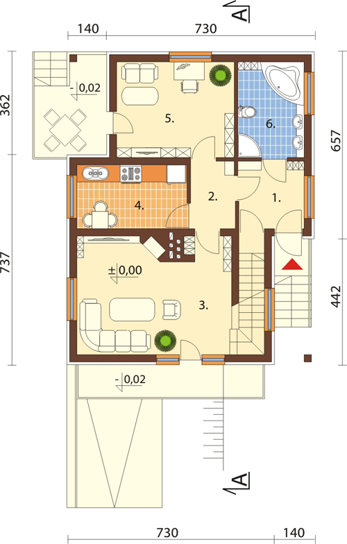 Projekt domu DM-6217 - rzut