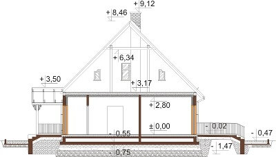 Projekt domu DM-6535 - przekrój