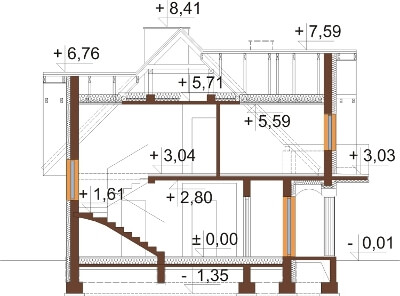 Projekt domu DM-6614 - przekrój