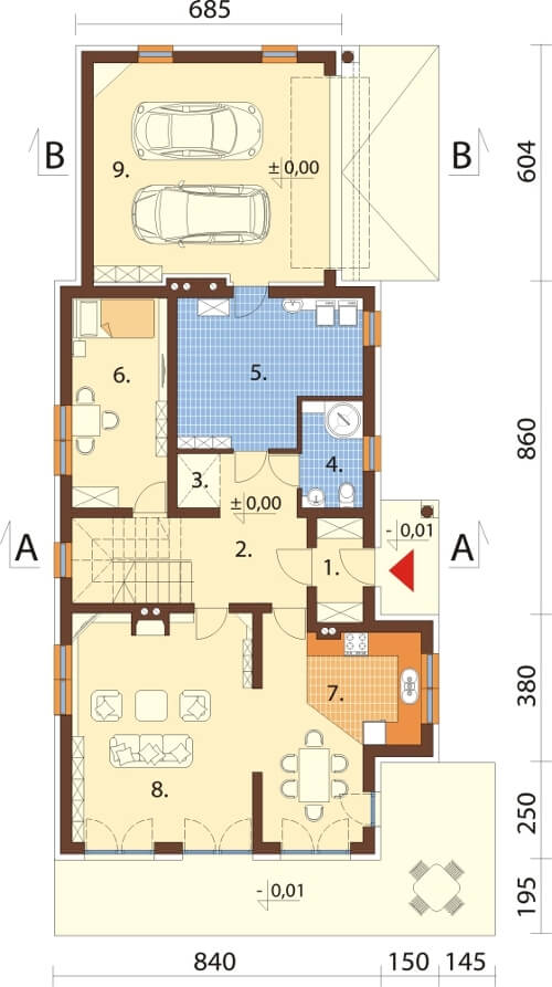 Projekt domu DM-6614 - rzut