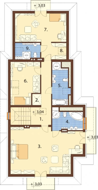 Projekt domu DM-6614 - rzut