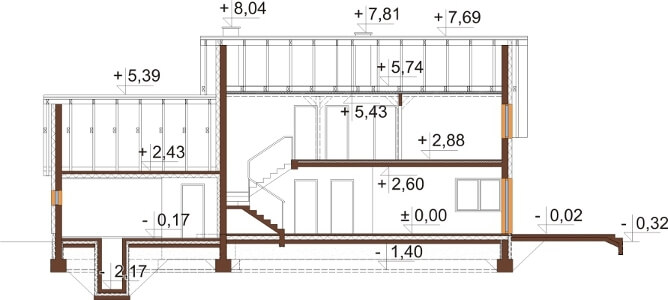 Projekt domu DM-6612 - przekrój