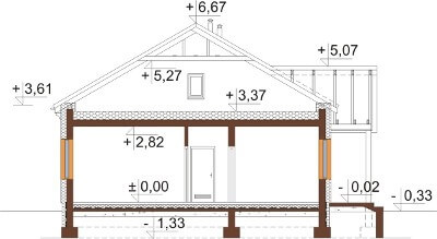 Projekt domu L-6591 - przekrój