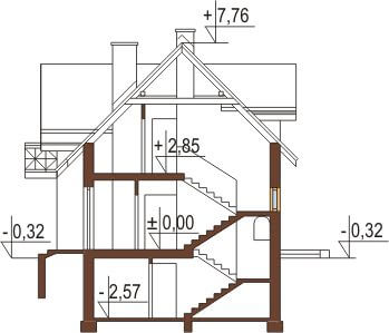 Projekt domu DM-6218 - przekrój