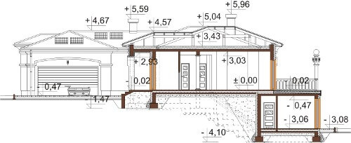 Projekt domu L-6595 - przekrój