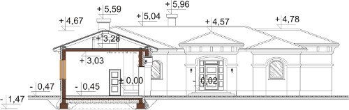 Projekt domu L-6595 - przekrój