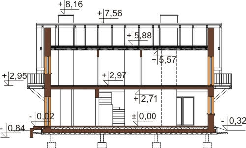 Projekt domu L-6602 - przekrój